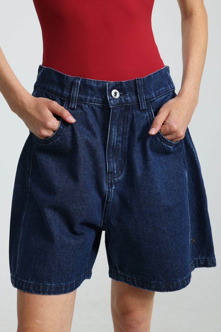 Guri Dark Blue Denim Shorts