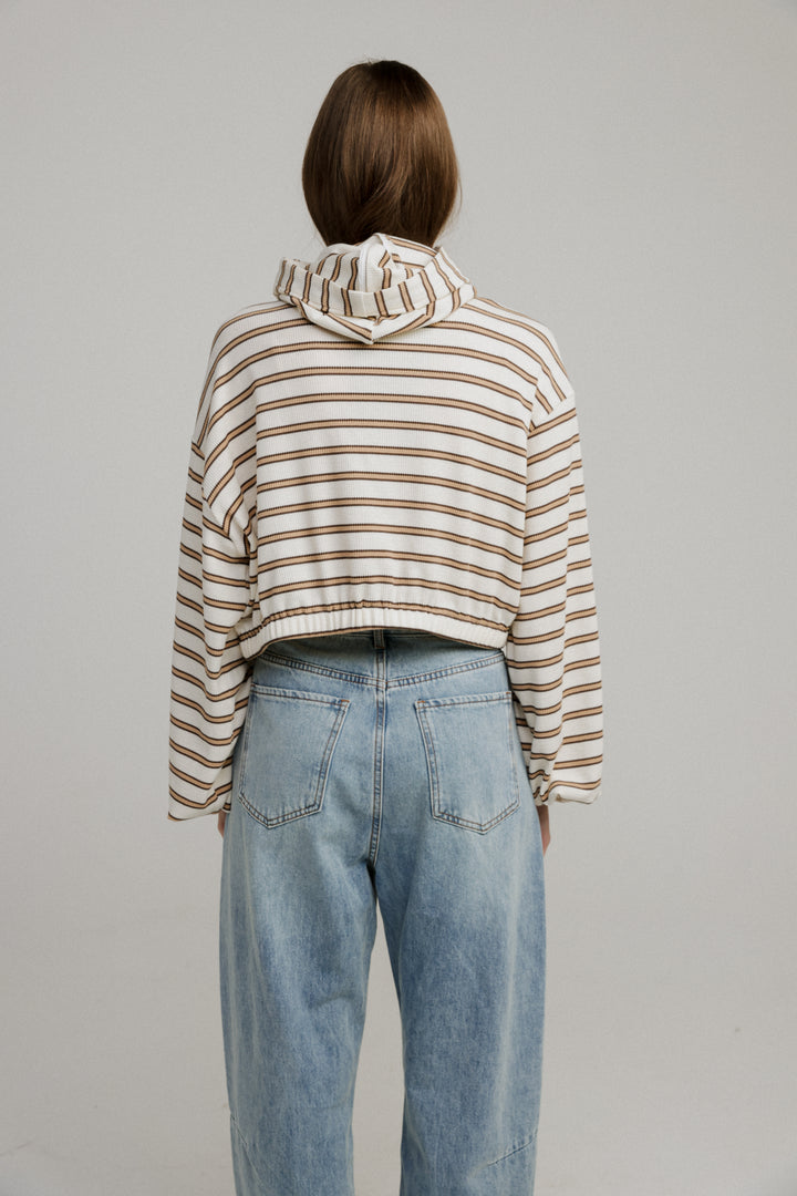 Remark Beige Stripes Sweatshirt