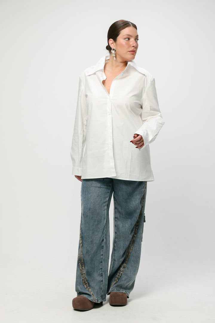 Padded Wine Buttoned Shirt