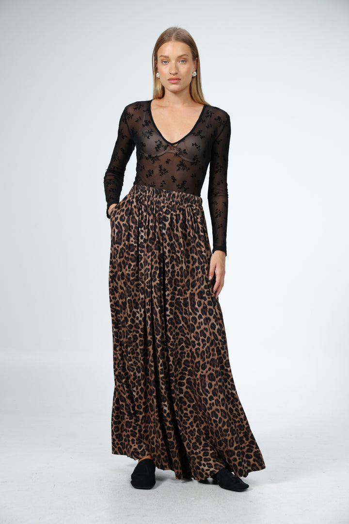 Wide Leopard Bottoms