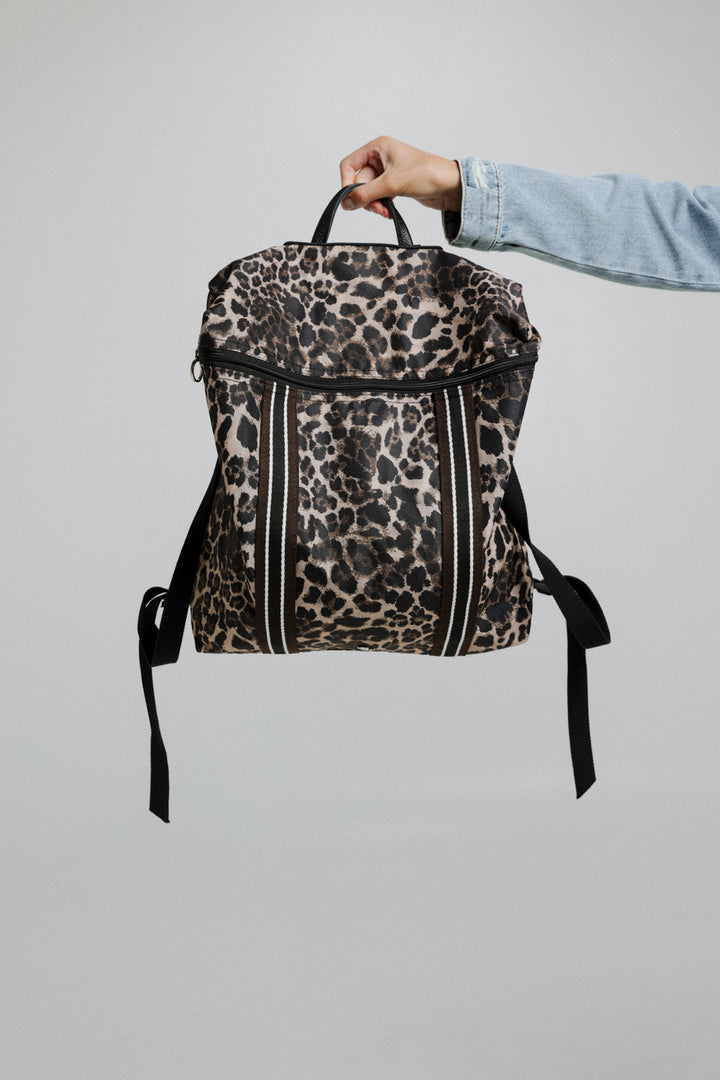 תיק גבר מנומר עם ידית עליונה Leopard Backpack 