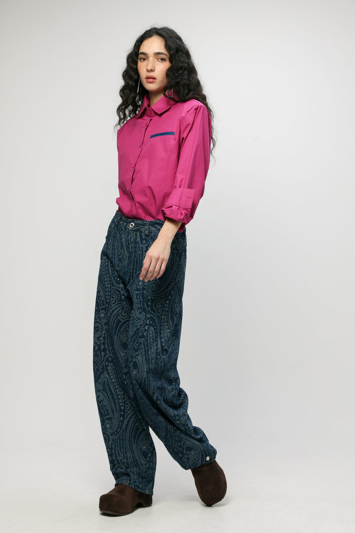 Accent Pocket Pink Buttoned Shirt