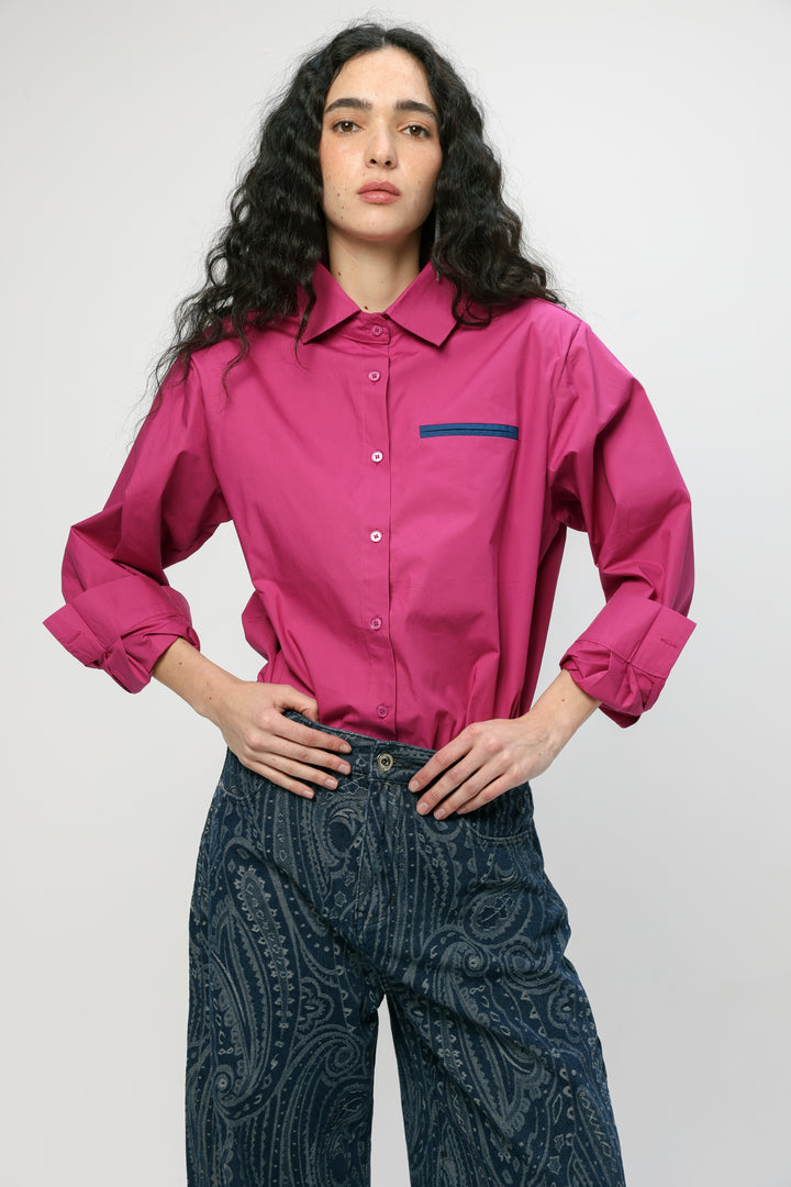 Accent Pocket Pink Buttoned Shirt