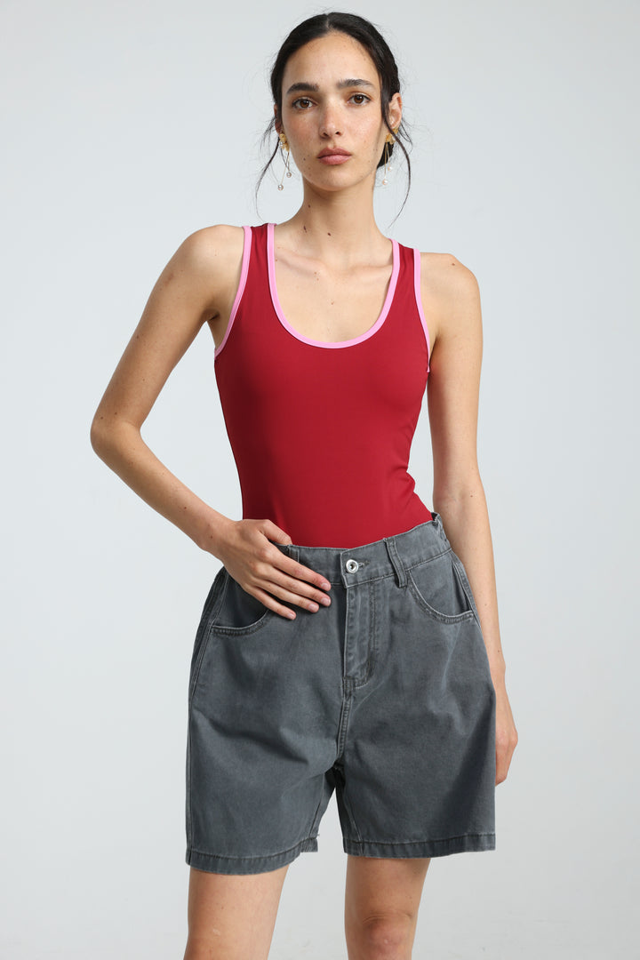 Guri Grey Denim Shorts