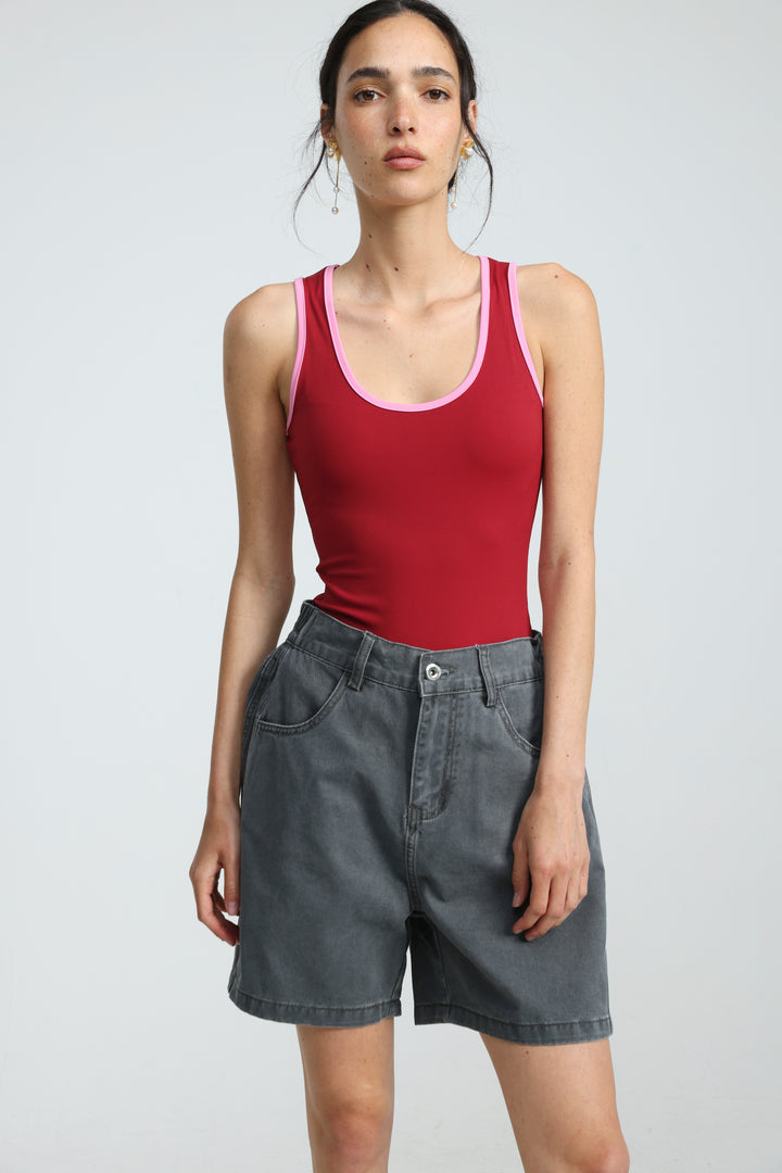 Guri Grey Denim Shorts