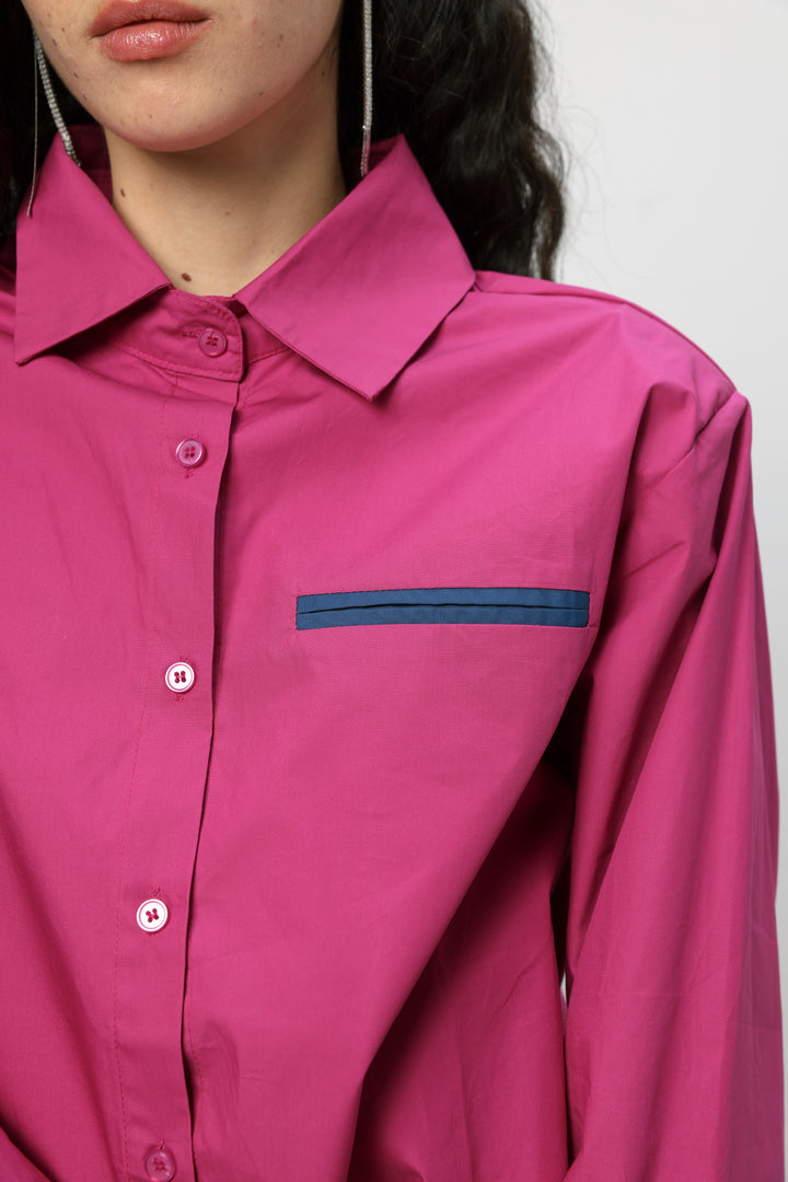 Accent Pocket Pink Buttoned Shirt
