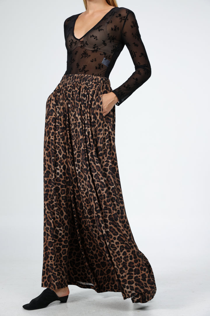 Wide Leopard Bottoms