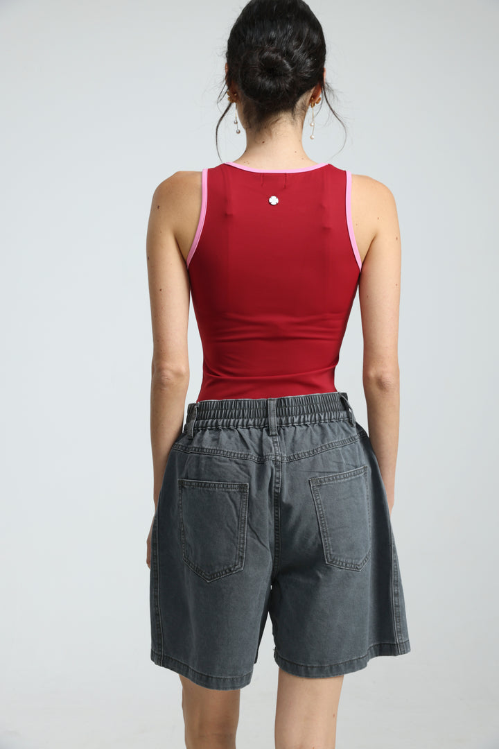 Guri Grey Denim Shorts