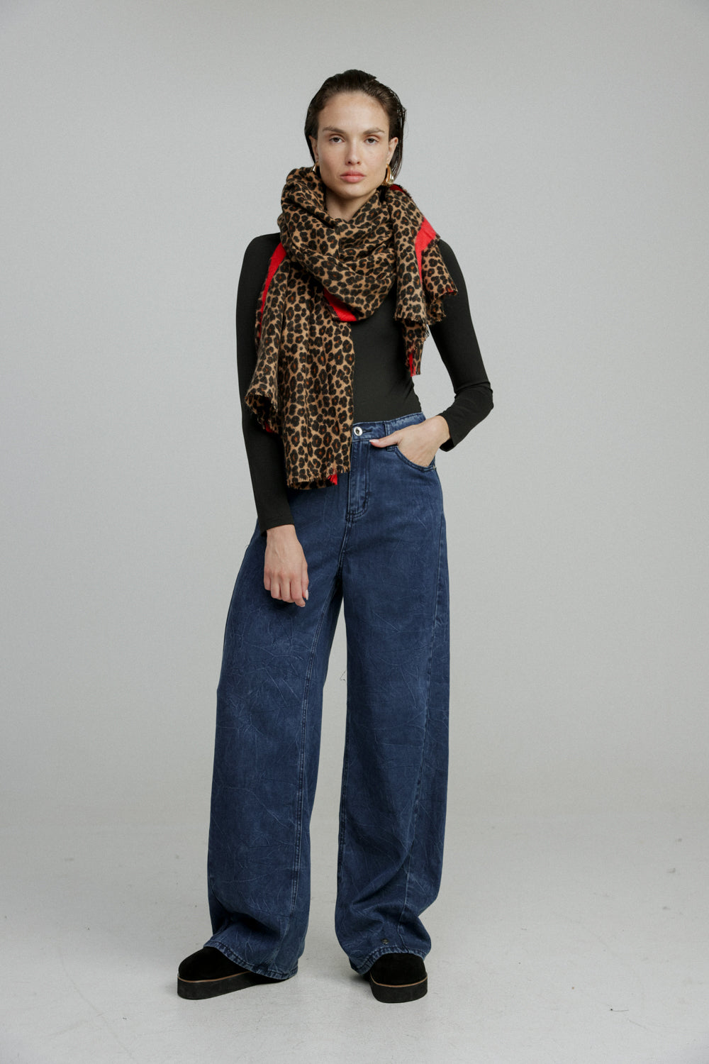 צעיף צמר מנומר Leopard Scarf