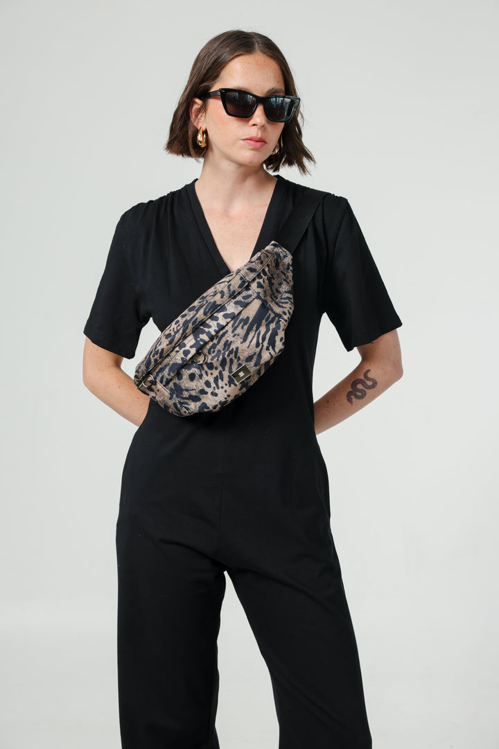 פאוץ מנומר 100% כותנה EE Light Leopard Belt Bag 