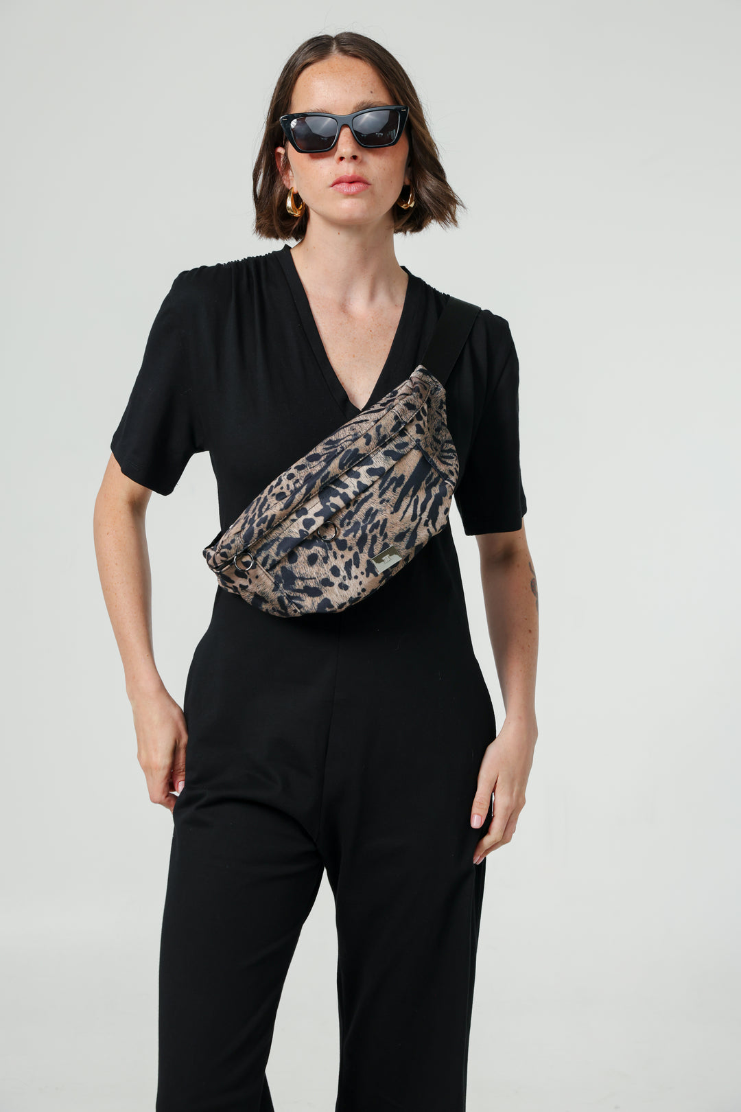 פאוץ' מנומר בהיר לנשים Light Leopard Belt Bag