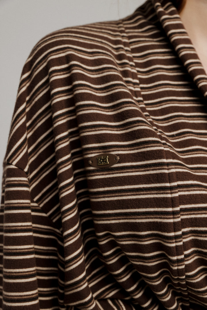 Brown Striped Kimono