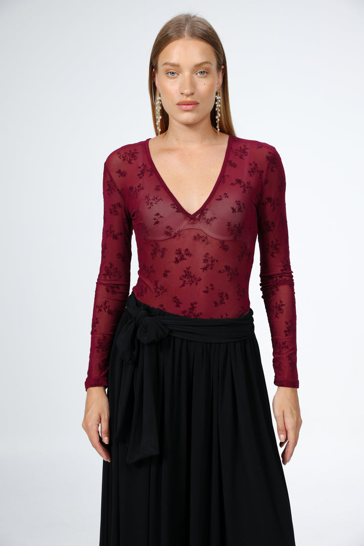 Lake Wine Lace Bodysuit