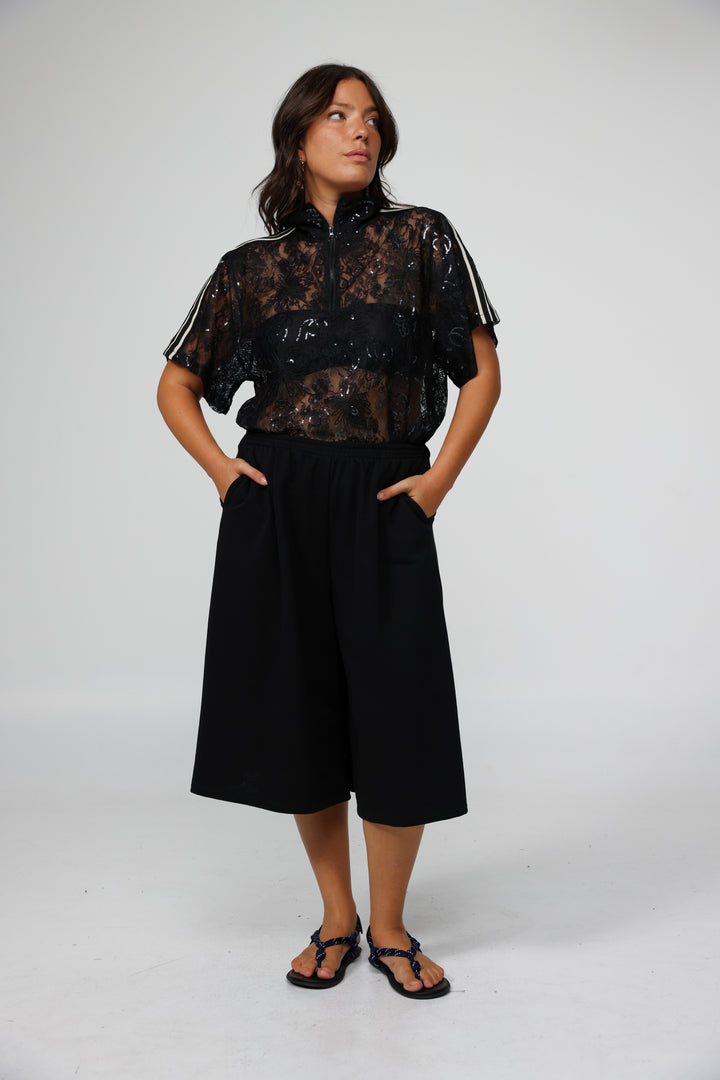 Adamon Black Lace T-Shirt