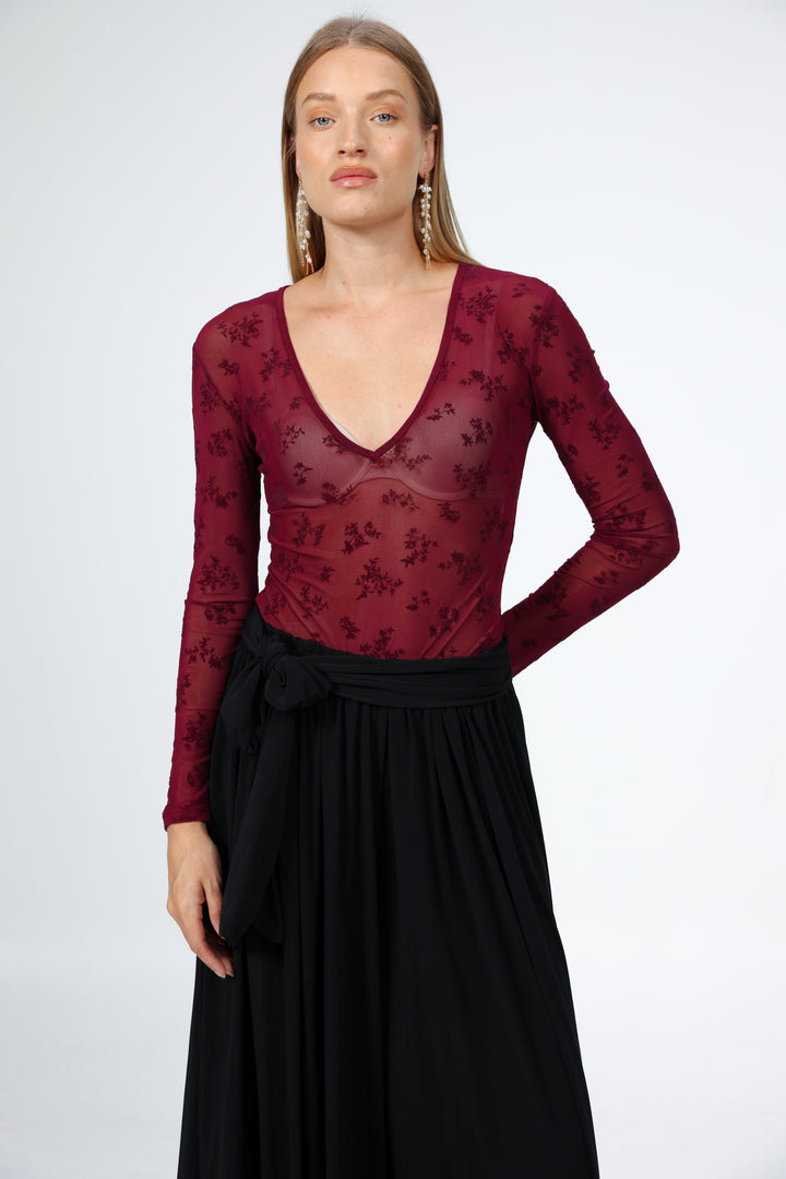 Lake Wine Lace Bodysuit