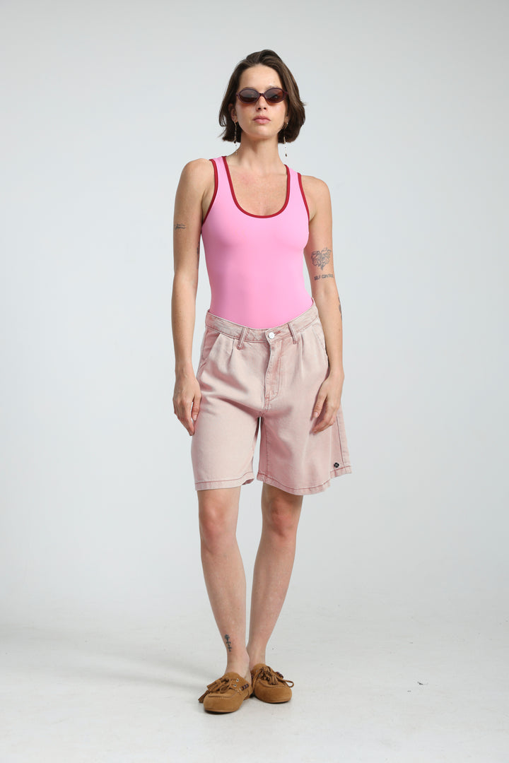 Redefine Light Pink Denim Shorts