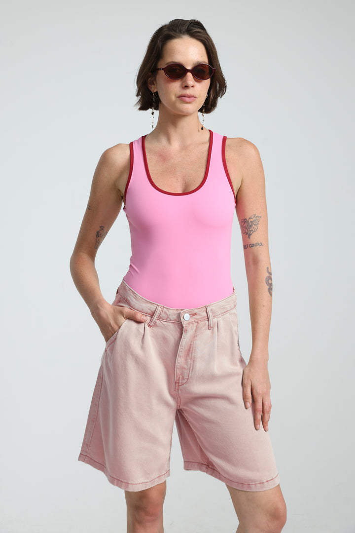 Redefine Light Pink Denim Shorts