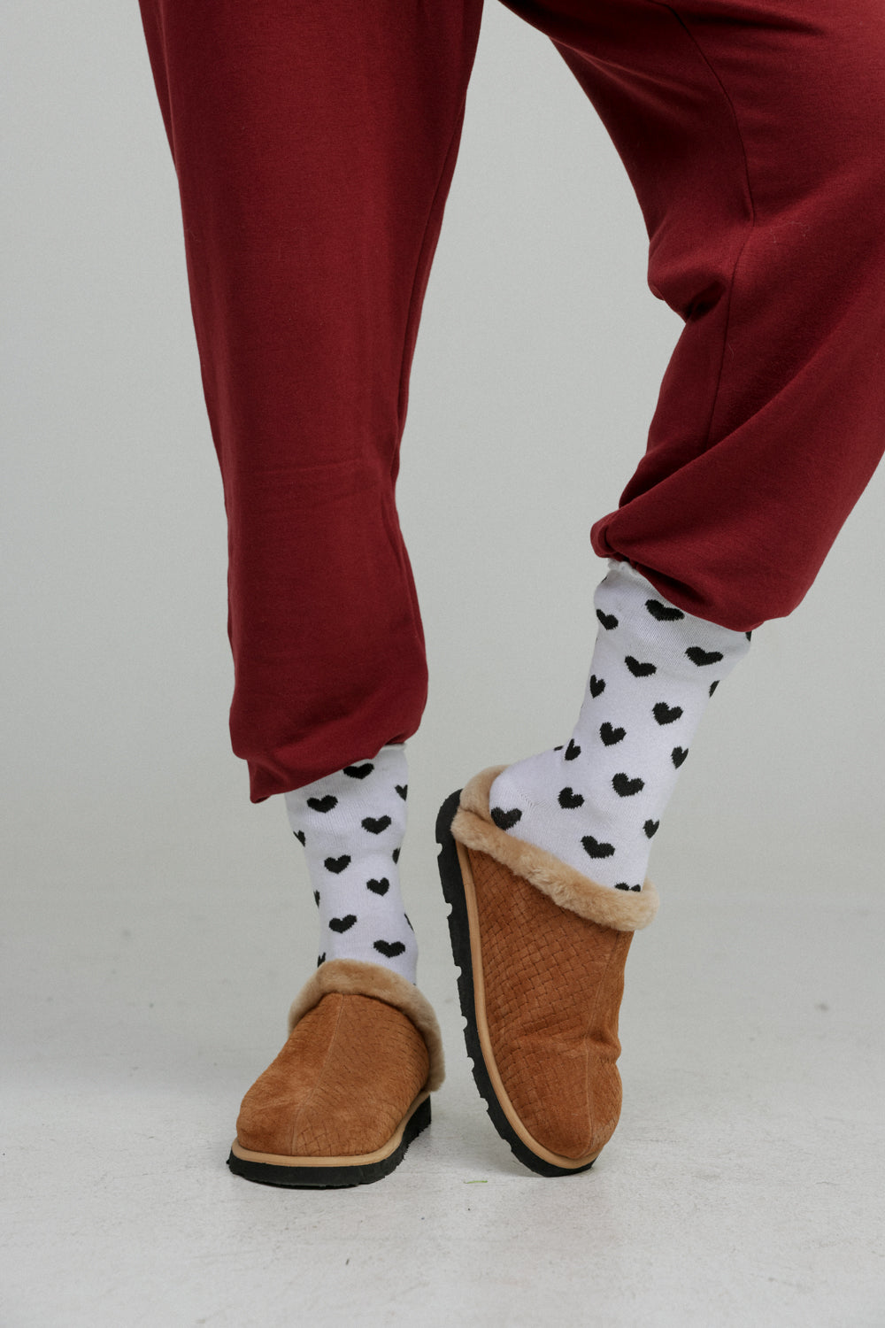 EE White Hearts Socks