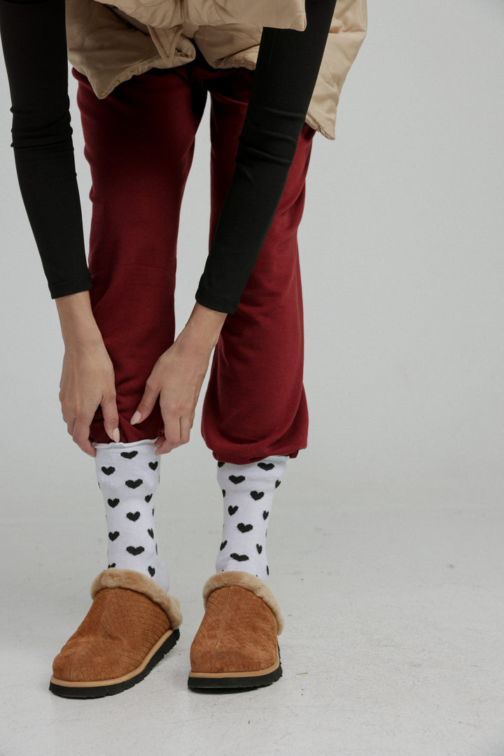 EE White Hearts Socks