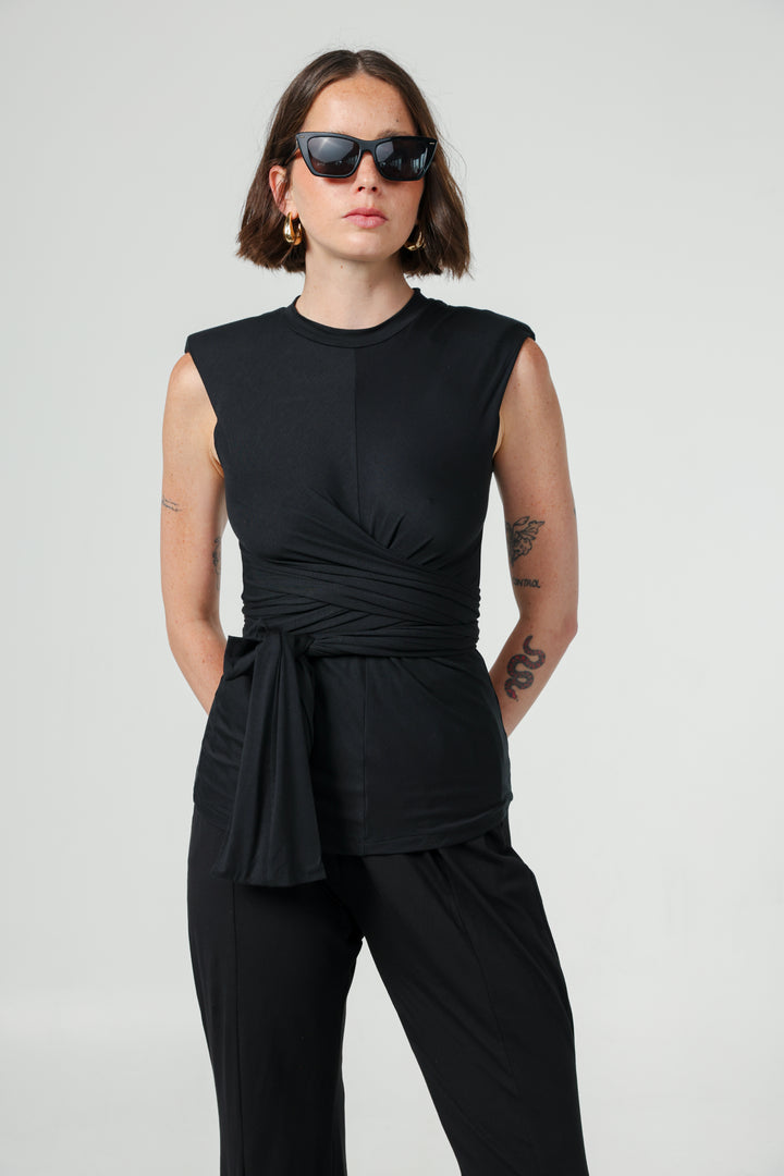 Doughnut Black Padded Tank