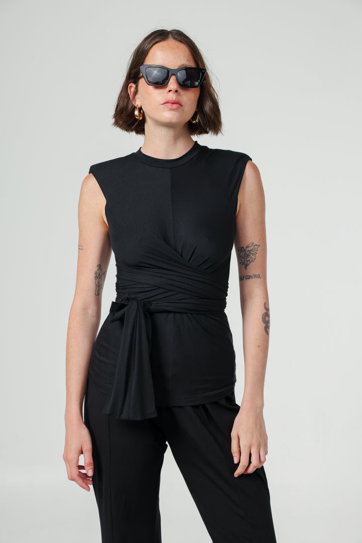 Doughnut Black Padded Tank