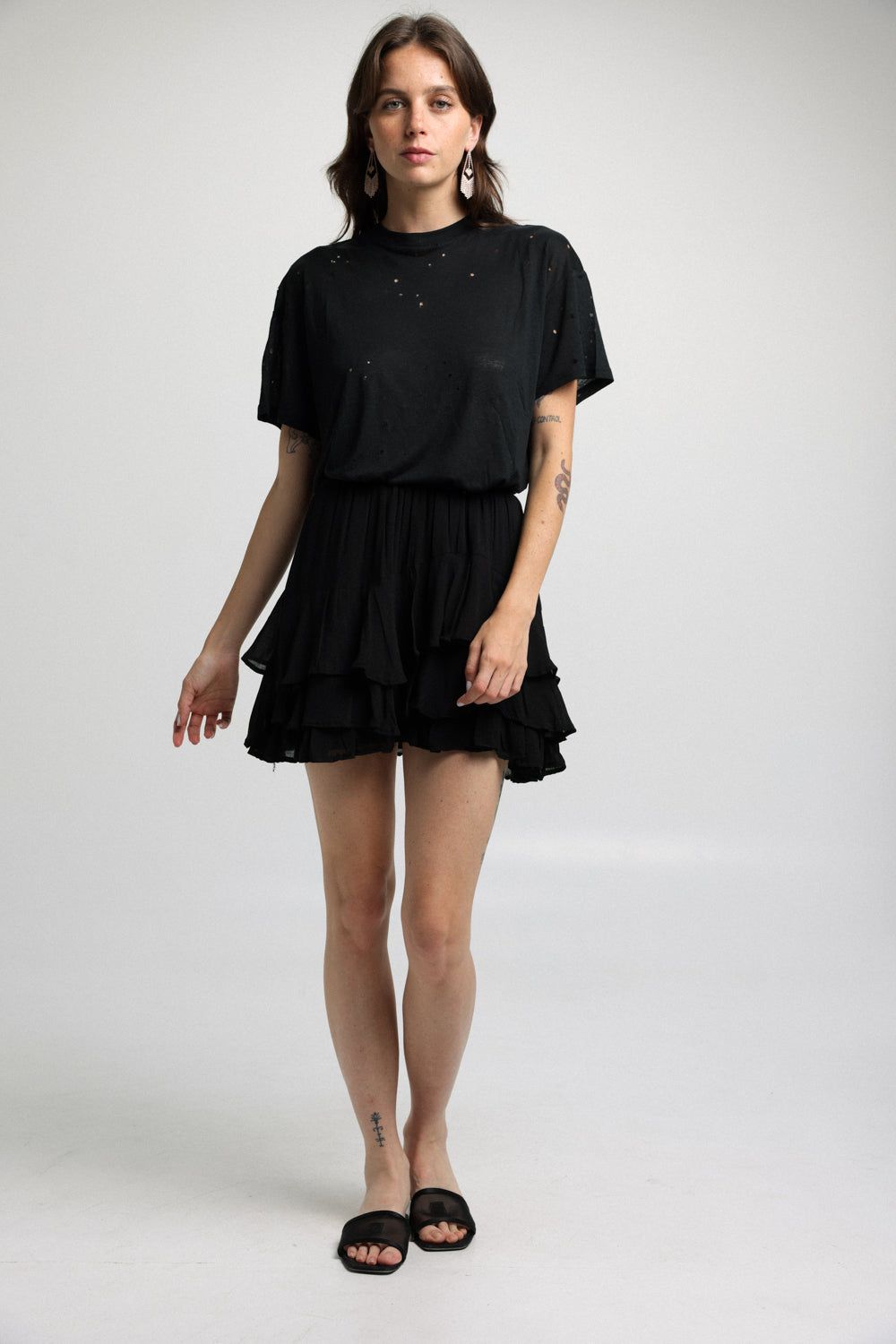 Mini Black Peplum Skirt