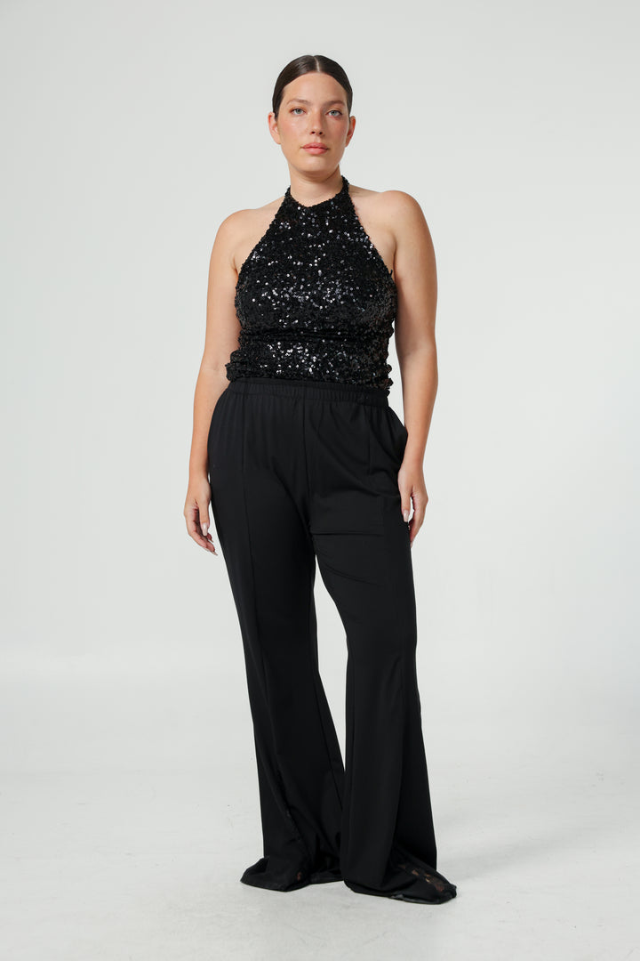 Grain Black Sequin Tank