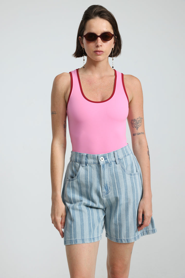 Guri Light Striped Denim Shorts