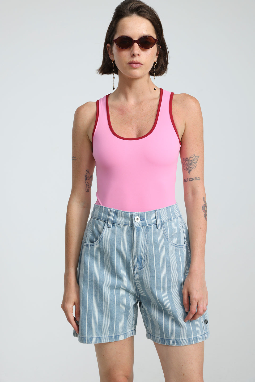 Guri Light Striped Denim Shorts
