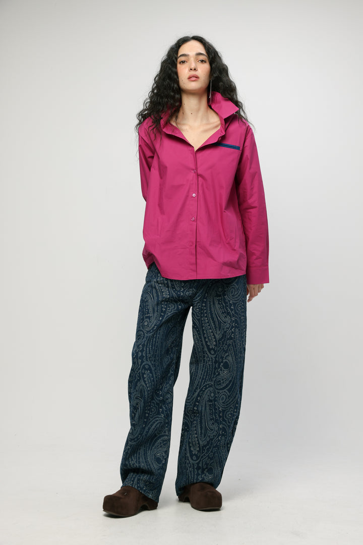 Accent Pocket Pink Buttoned Shirt