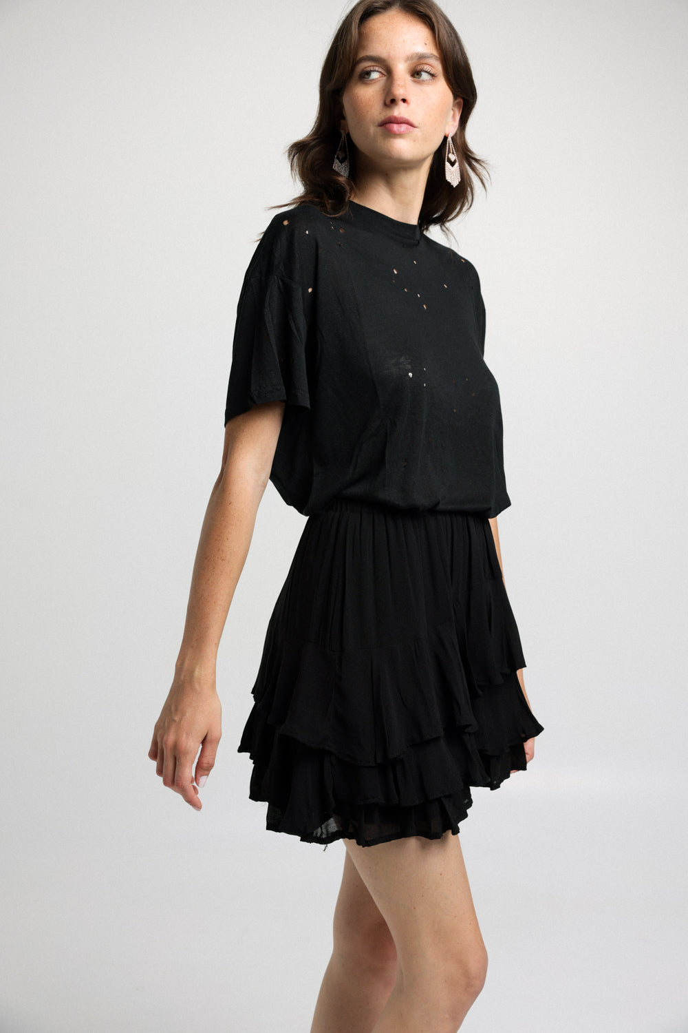 Mini Black Peplum Skirt