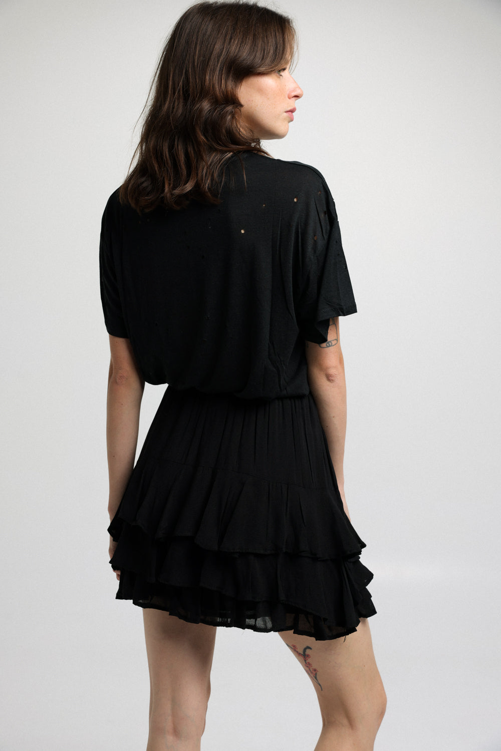 Mini Black Peplum Skirt