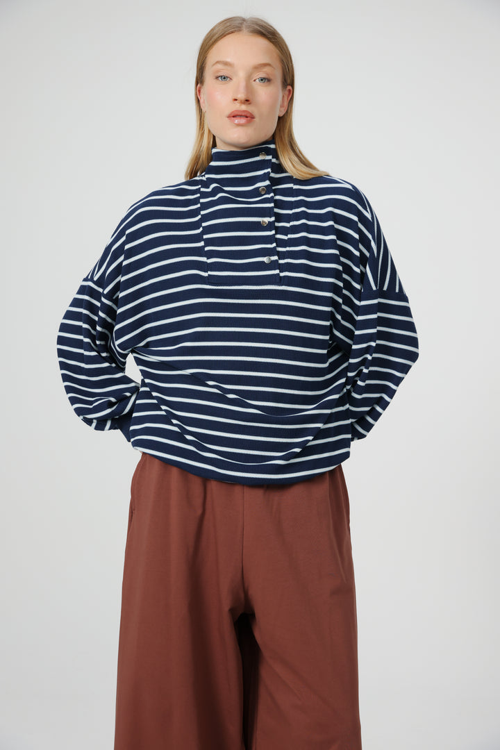 Amazed Blue Striped Polo