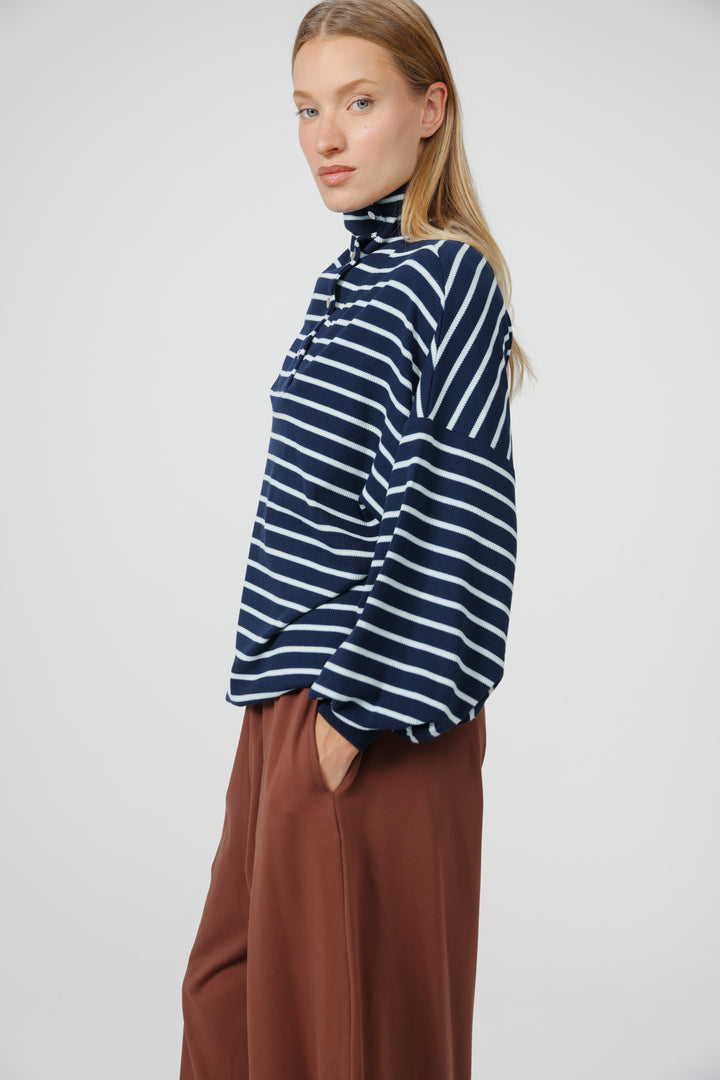 Amazed Blue Striped Polo