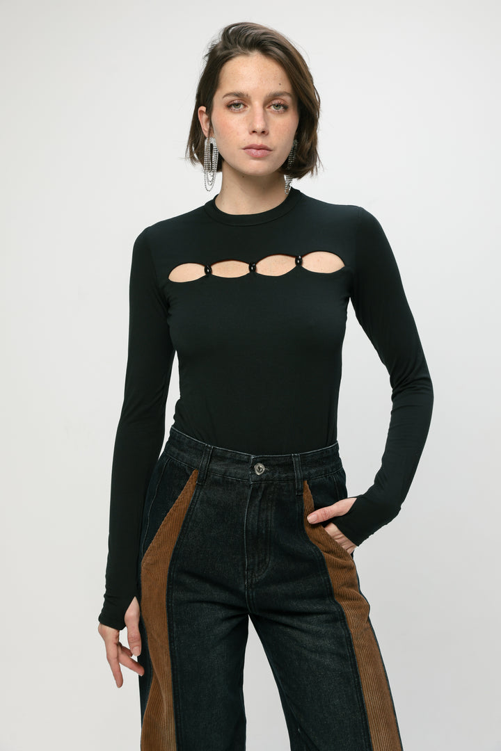 Serene Black Bodysuit