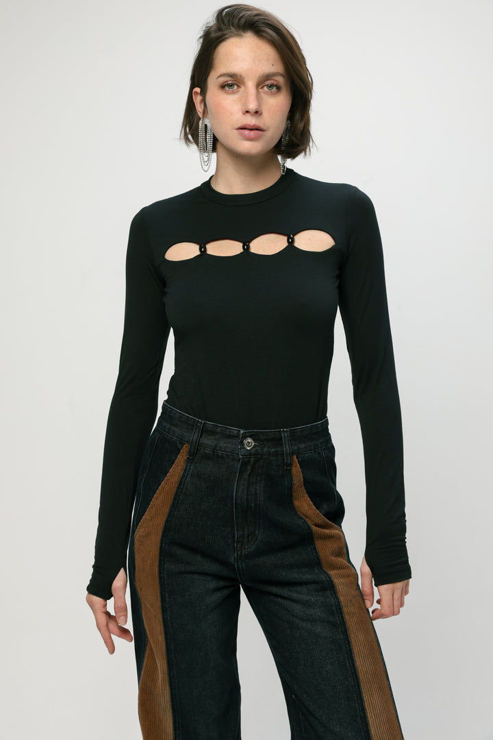 Serene Black Bodysuit