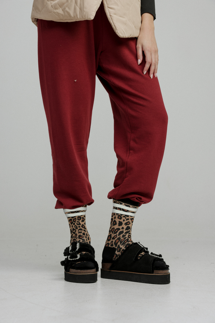 EE White Striped Leopard Socks