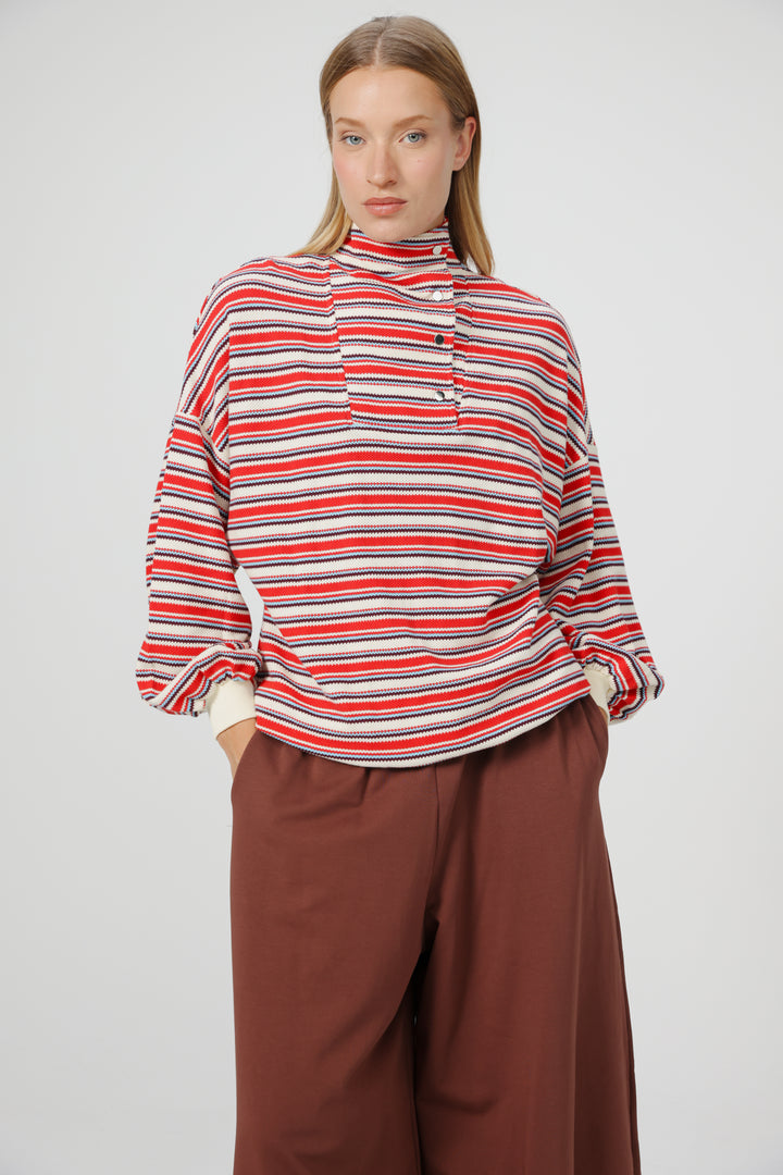 Amazed Red Striped Polo