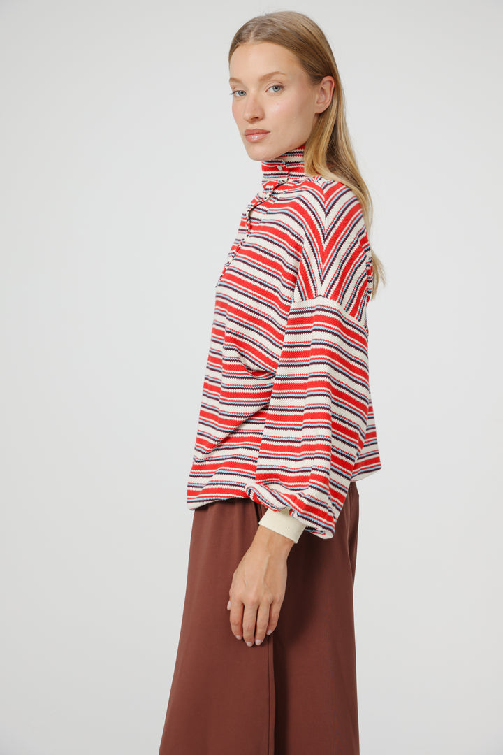 Amazed Red Striped Polo