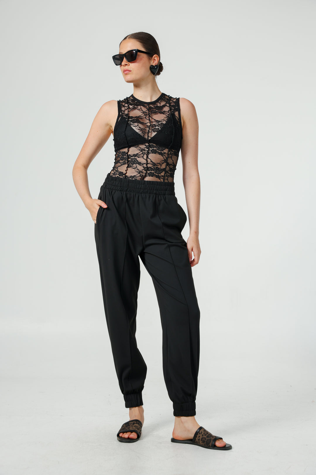 Wooden Black Lace Tank