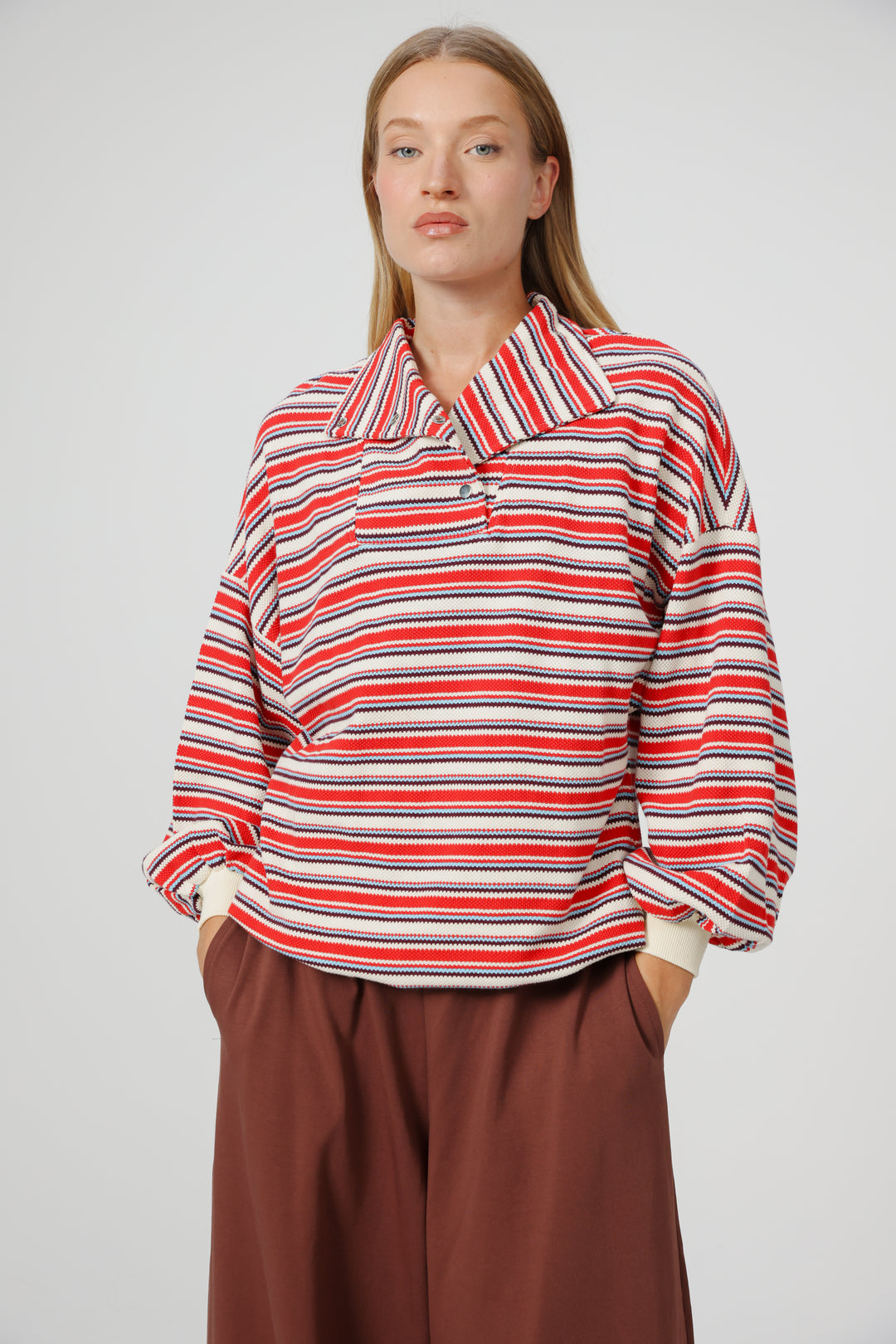 Amazed Red Striped Polo