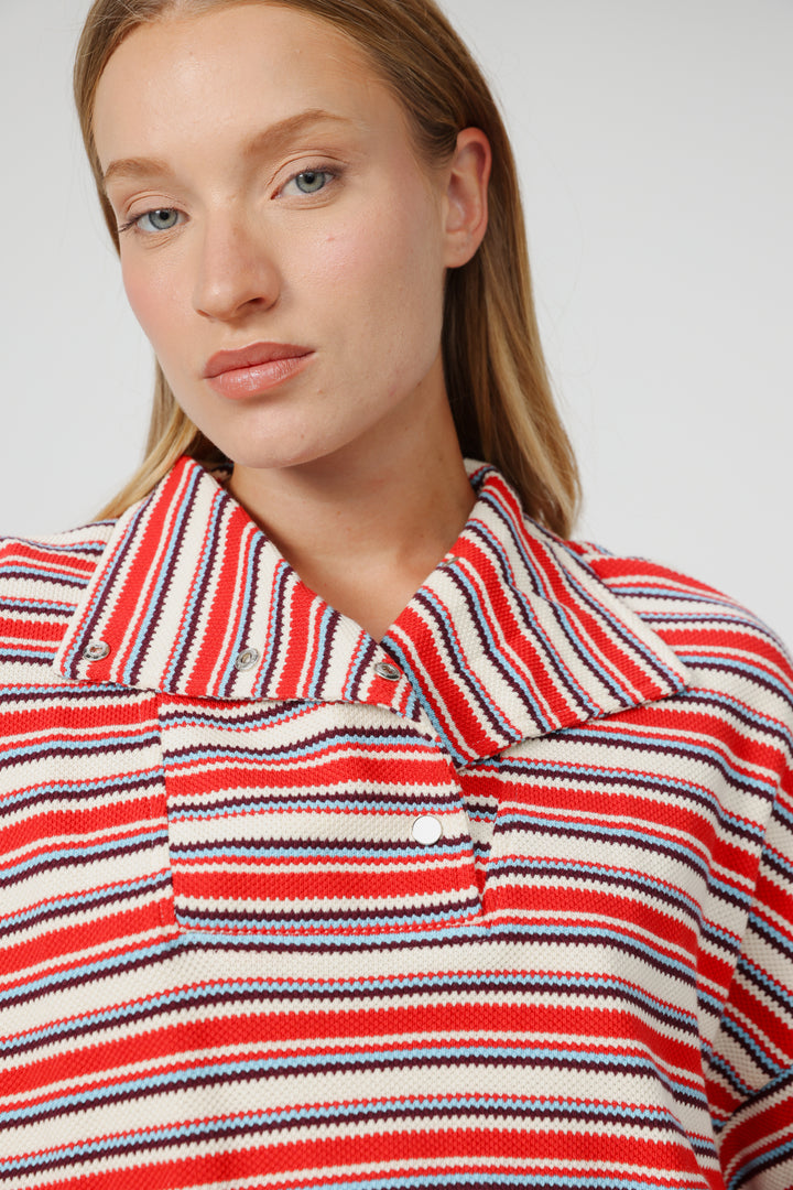 Amazed Red Striped Polo