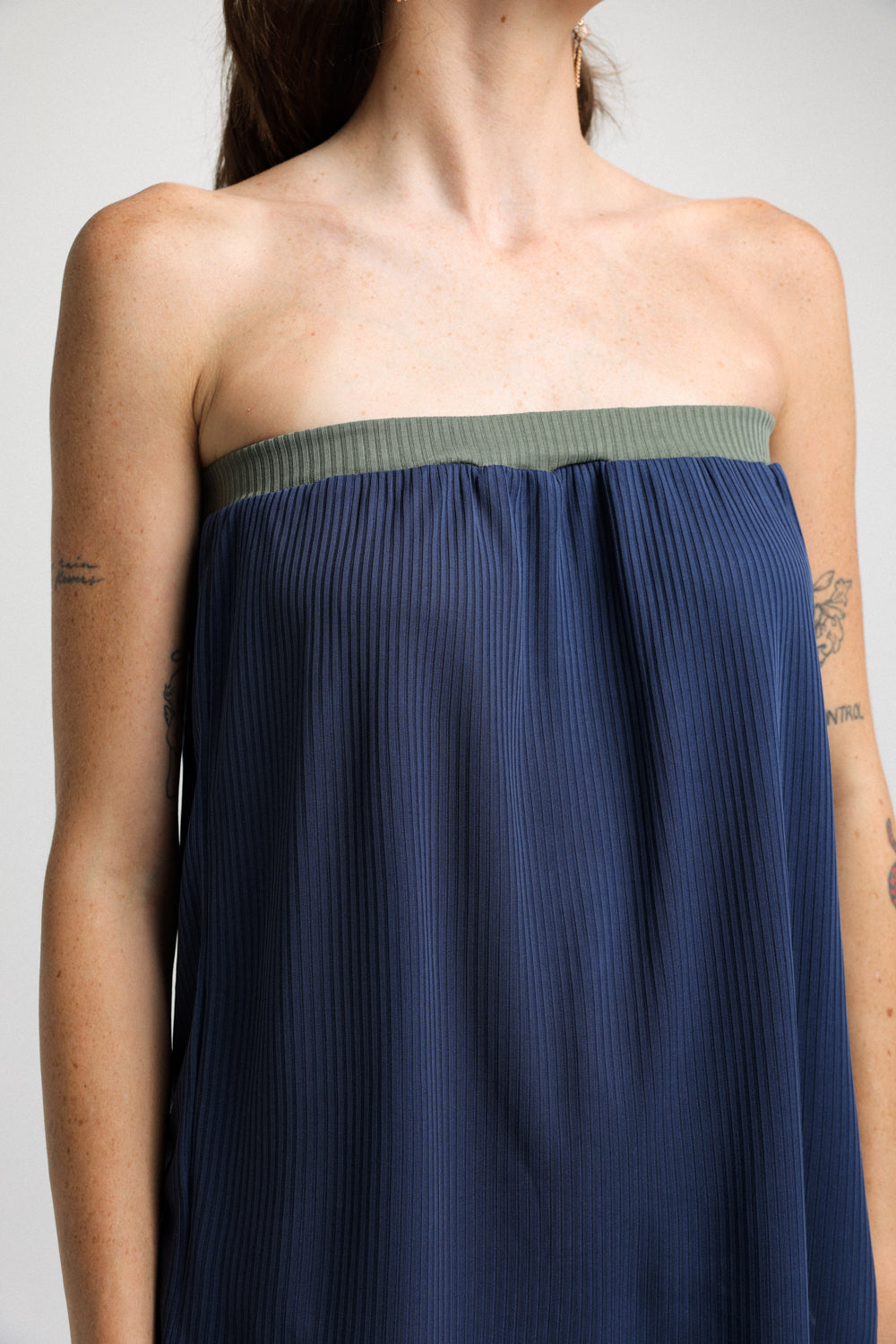 Mix Navy Strapless Top