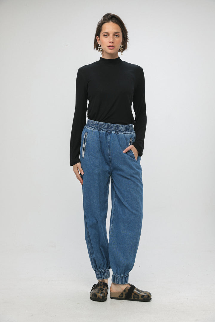 Star 207 Blue Denim Joggers