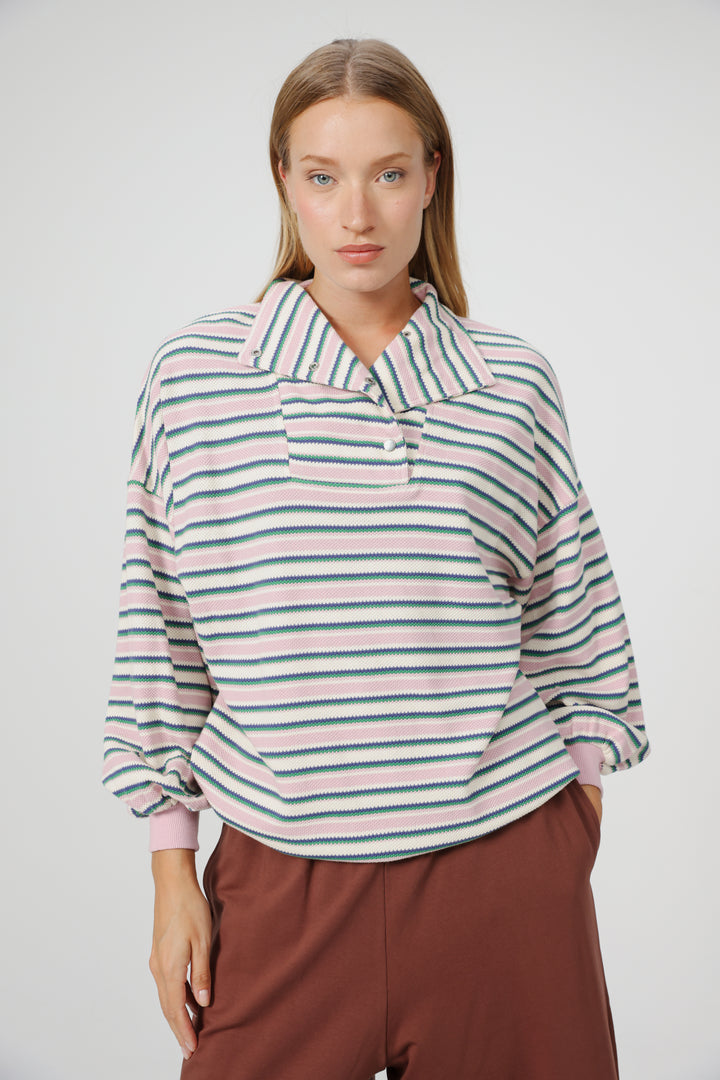 Amazed Pink Striped Polo