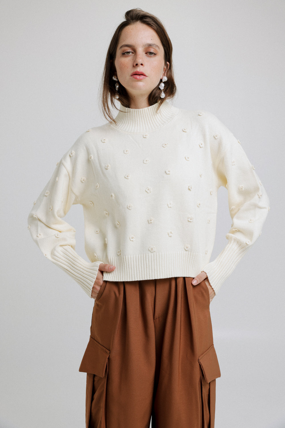 Floral Cream Sweater