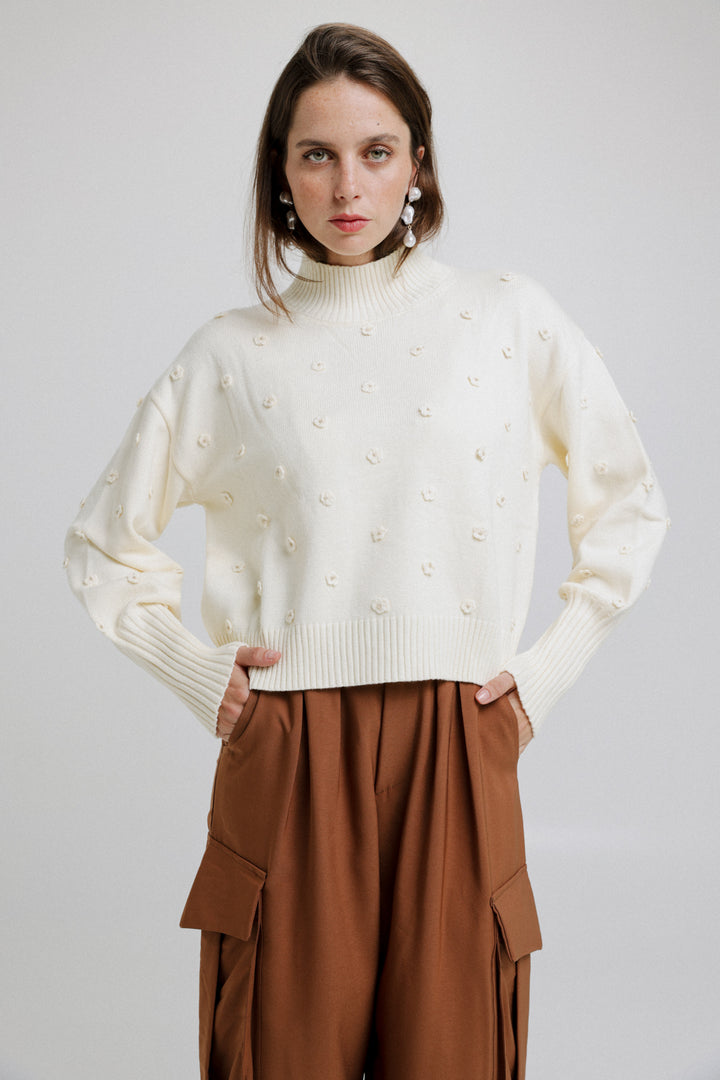 Floral Cream Sweater