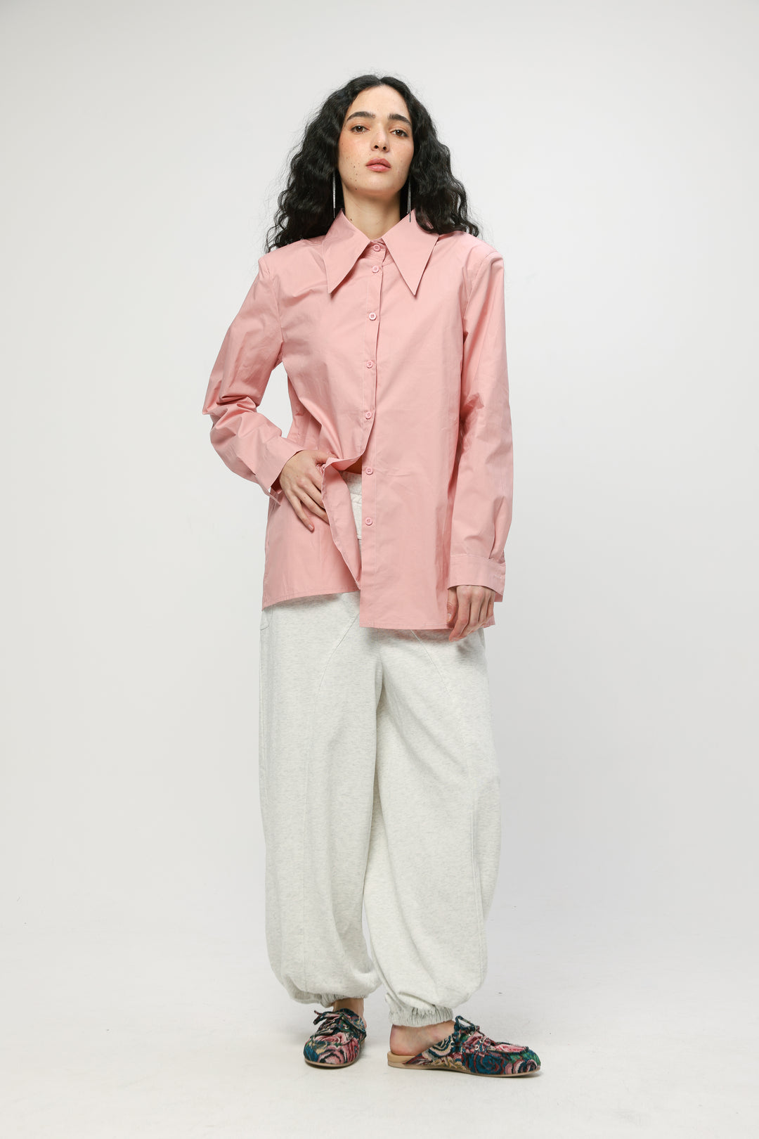 Padded Pink Buttoned Shirt