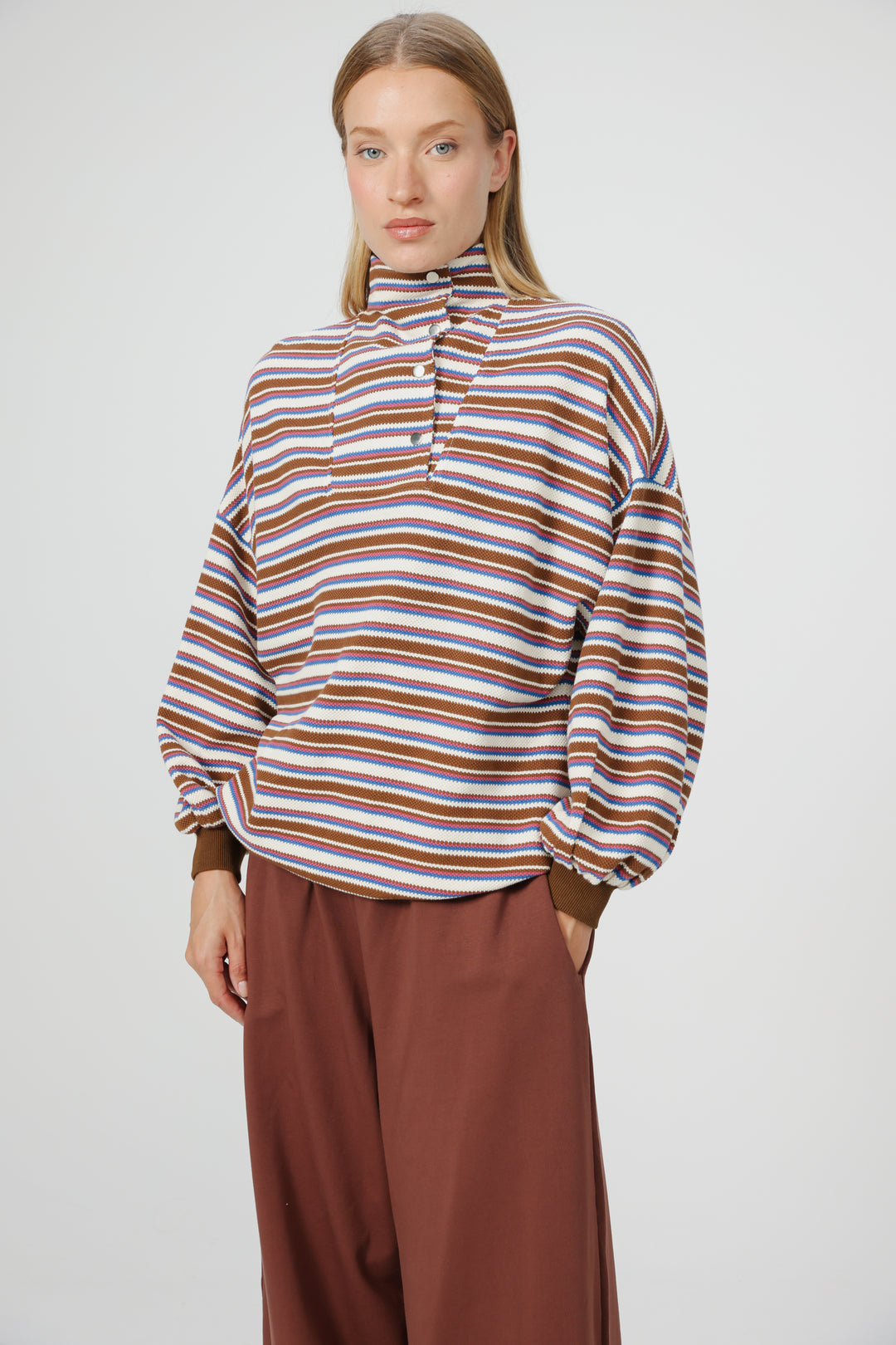 Amazed Brown Striped Polo