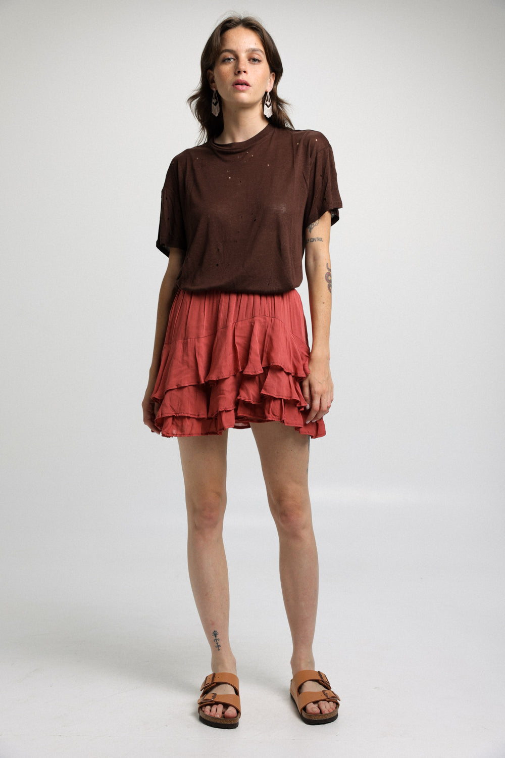 Mini Brick Peplum Skirt